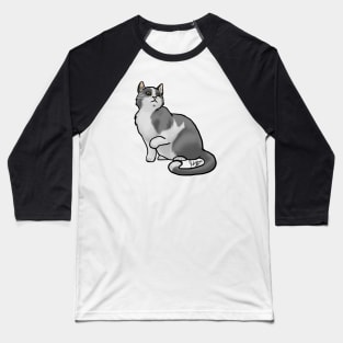 Cat - European Shorthair - Black and White Baseball T-Shirt